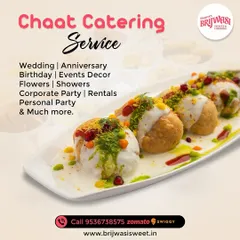 I offer a complete Chaat Catering Service for weddings, birthdays, corporate parties, and more. This image features my Dahi Puri, a burst of flavor in every bite.