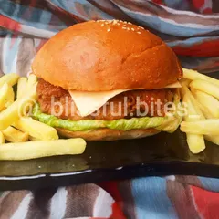 Another look at my popular Chicken Zinger Burger and fries combo.