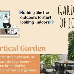 A duplicate graphic highlighting how a vertical garden can transform a simple wall into a stunning natural feature, perfect for balconies and terraces.