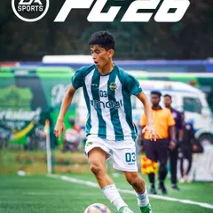 A top shot from our lens, reimagined as a video game cover. This player's dynamic dribbling captures the energy and skill we see on our pitches every day.