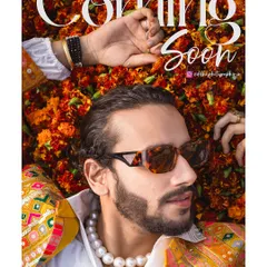 This was a creative shot for a Times Fashion Week campaign, styled by Nikheil & Rivendra. We used a bed of marigolds to create a vibrant, textured backdrop that contrasts with the model's sharp, high-fashion look.