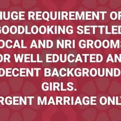 My service is active and I have urgent requirements for good, settled grooms. This shows the high demand for the well-educated and decent girls registered with me. If you are looking for a serious and urgent rishta, I can help.
