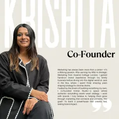 Meet Krishita, our Co-Founder. With a Master's in Strategic Marketing from Imperial College, she brings a data-driven approach to everything we do. Her goal is to build powerhouse brands that create real, lasting impact.