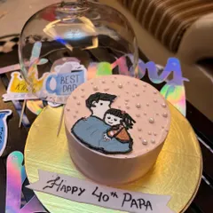 Celebrating a special bond between a father and daughter. This anime-style doodle on a bento cake makes for a touching and personal 40th birthday surprise for papa.
