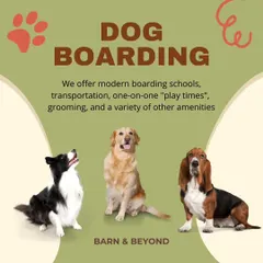 Our dog boarding service is more than just a place to stay. We offer a complete experience with one-on-one playtimes, grooming, transportation, and other modern amenities to make it a true vacation for your dog.