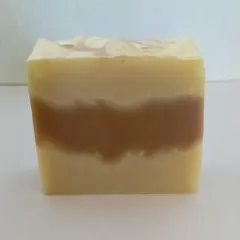 Each bar of soap has its own unique, wavy pattern. This is the beauty of handmade, small-batch production. This is a close-up of the Lush Lavender soap.