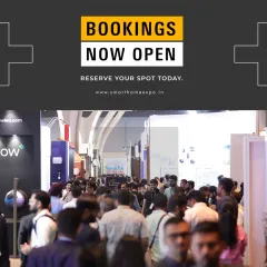 Bookings are now open. This graphic captures the energy of our bustling expo floor, inviting you to reserve your spot and be part of the action.