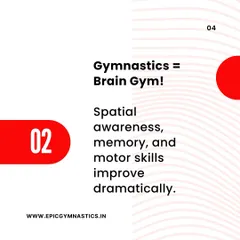 Gymnastics is also a workout for the brain. It dramatically improves spatial awareness, memory, and motor skills.