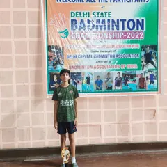 Celebrating Siddhant Thakur's gold medal win in the Mixed Doubles U-15 category at the Delhi State Badminton Championship 2022. His hard work and strategic play were on full display throughout the tournament.