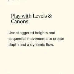 One of my key techniques is to play with levels and canons. Using staggered heights and sequential movements creates depth and a dynamic flow that makes group choreography visually interesting.
