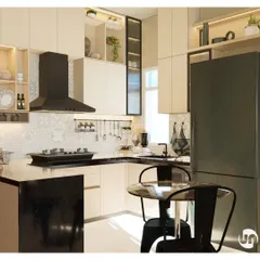 This cozy 10ft x 10ft kitchen was designed for a quirky Airbnb. We used a playful color palette and smart storage solutions to maximize functionality in a small footprint, proving that compact spaces can have big charm.