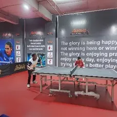 A glimpse of the playing area with our motivational branding on the walls. The environment is designed to inspire players to give their best.