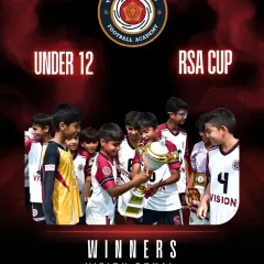 Victory for our Under 12s at the RSA Cup. We train our players not just to compete, but to develop a winning mentality. This trophy is a testament to their hard work, teamwork, and the expert guidance of our coaches.