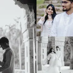This collage highlights different poses and moods within a single location. It includes a beautiful motion shot, a thoughtful portrait, and a candid interaction, showing the range of a session.