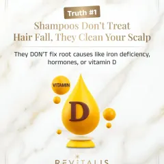 Here is the simple truth. Shampoos are designed to clean your scalp, not to treat hair fall. They cannot fix underlying root causes like an iron deficiency, hormonal imbalances, or low vitamin D levels.