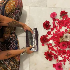 A moment from our women's circle, where we explore the connection between our bodies and the lunar cycles. These gatherings are a space for healing, understanding, and sisterhood.