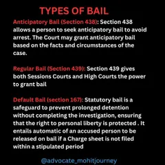 Getting bail is often the first and most urgent step. I handle all types, including Anticipatory Bail if you fear arrest, Regular Bail if you are in custody, and Default Bail if the police delay their chargesheet.
