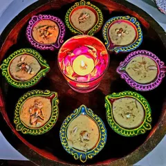 For a special event, I presented Mango Phirni in traditional, hand-painted diyas. This creative touch adds a festive and personal feel to the celebration.