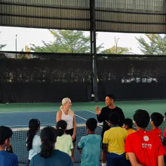 Learning from the best is a core part of our philosophy. Our junior athletes get a unique opportunity to hear from former WTA pro Diana Marcinkevica, gaining invaluable insights into the dedication and mental resilience required for a professional tennis career.