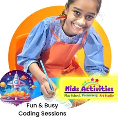 A smile of accomplishment during one of our fun and busy coding sessions. We make learning future-ready skills like coding an exciting and accessible adventure for kids, blending it with our creative and joyful approach.