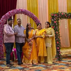A perfect family portrait. It brings me so much joy to create beautiful backdrops like this floral arch and jhula, where families can capture memories that will last a lifetime.