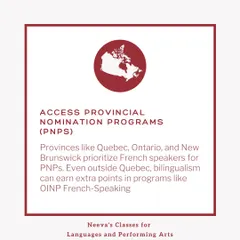 Many Canadian provinces, including Ontario and New Brunswick, have Provincial Nomination Programs (PNPs) that prioritize French-speaking candidates. Bilingualism can earn you extra points and a faster invitation.