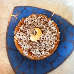 A beautifully presented serving of my Gur Wale Chawal, a comforting winter dessert made with jaggery.