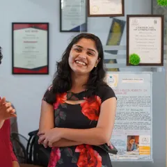 A happy smile from one of our students during the Onam festivities. Our events are a great opportunity for students to relax, socialize, and immerse themselves in culture.