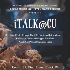 The poster from our talk at the Department of Hotel Management at Christ University. We were thrilled to share our passion for slow-cooked food and our entrepreneurial journey with the next generation of hoteliers.