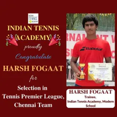 We proudly congratulate our trainee, Harsh Fogaat, on his selection into the Tennis Premier League's Chennai Team. This is a testament to the opportunities our tournaments create, providing a platform for talented players to advance to professional leagues.