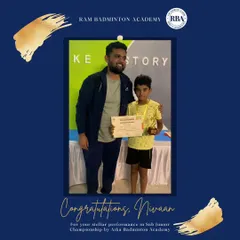 A huge congratulations to our young champion, Nivaan, for his stellar performance as the runner-up in the Sub Junior Championship. We are proud of your hard work and dedication.