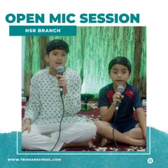 A glimpse of two young students performing a duet at our HSR branch open mic. I foster a sense of community and collaboration among my students.