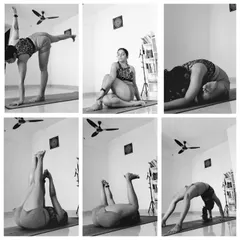 A collage of today's practice. Sometimes it's just about getting on the mat and moving through the poses.