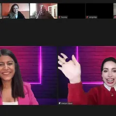 Hosting a virtual event for Team Amazon with comedians Sapan Verma and Harper Rose. Even through a screen, my job is to bring energy, facilitate conversations, and make sure everyone feels connected.
