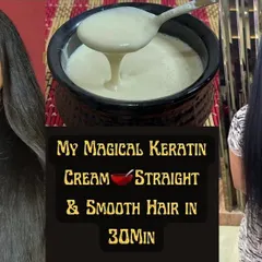 My magical keratin cream recipe that gives you straight and smooth hair in just 30 minutes, all with natural ingredients.