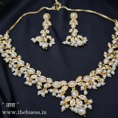 The complete "Tara" necklace set, including the matching lightweight earrings. This is a wonderful gift set for someone who appreciates delicate, handcrafted jewellery.