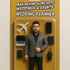 A fun, creative representation of the man behind the concepts. As a wedding planner, I come equipped with everything needed to manage logistics, travel, and communication to ensure your day is flawless.
