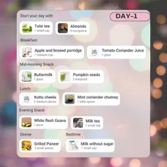 Navratri Diet Plan: Day 1: Here is a sample of what Day 1 of my Navratri plan looks like. It includes balanced meals like Kuttu cheela and grilled paneer to ensure you stay nourished and energized.