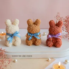 The Rose Bear candles, which were a huge hit for Valentine's Day. They are made entirely of tiny wax roses.