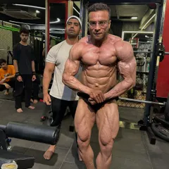 My champion Mohsin Ansari, absolutely peeled and ready for the IHFF Sheru Classic. This is the level of conditioning we bring to the stage.