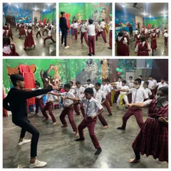 Students at St. Mark's Convent in Rajajinagar practicing their punches. We focus on teaching correct form and technique from the very beginning.