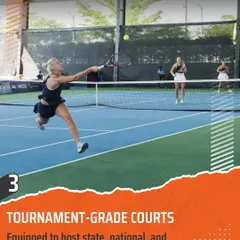 Our tournament-grade courts are equipped to host state, national, and international events, giving our players exposure to high-level competition right at their home base.