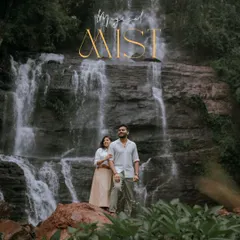 The magical mist of the Western Ghats creates a dreamy, ethereal atmosphere. This is a perfect example of how I use natural elements like fog to add a layer of romance and mystery to my pre-wedding photography.
