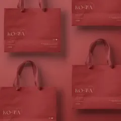 A look at the bold and elegant carry bags we designed for KO.KA. We focused on a rich color palette and clean typography to create a premium feel that represents the brand's quality and makes a strong statement.