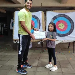 That proud moment of completing the course. Every student walks away with a certificate, marking the successful start of their archery journey with us.