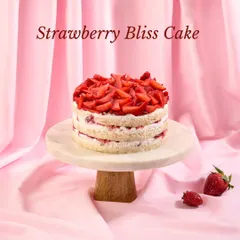 Another beautiful shot of the Strawberry Bliss Cake, a highlight of my seasonal strawberry menu. It’s simple, fresh, and absolutely delicious.