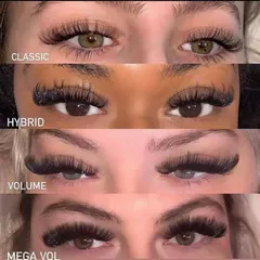 Not sure which style is for you? This guide shows the different levels of fullness we offer, from a natural Classic look to bold Mega Volume, helping you choose your ideal lash density.
