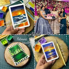 A photo dump from April, featuring my first live painting event and some polaroid paintings.