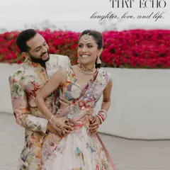 Colors that echo laughter, love, and life. For this jungle-themed Sangeet, we styled the couple in coordinated floral print ensembles by Varun Bahl that felt vibrant, joyful, and perfectly in sync.