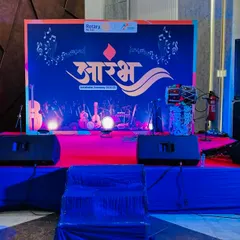 Another angle of the Rotary Club stage, showing the clean and professional setup before the event began. We ensure every technical detail is perfect.